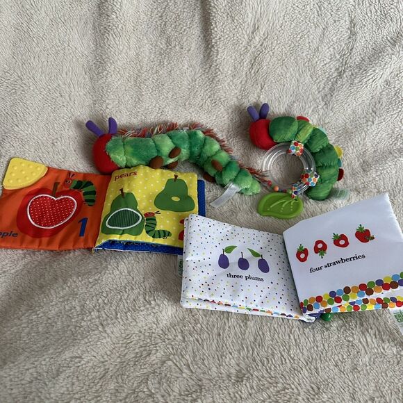 Eric Carle Hungry Caterpillar Lot Of 4 Plush Baby Toy Soft Book Rattle - Picture 7 of 8